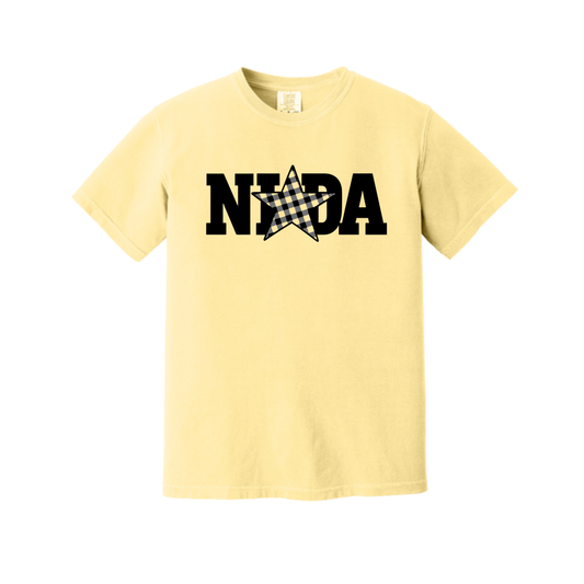NIDA Youth Gingham Star Tee - Comfort Colors (9018)
