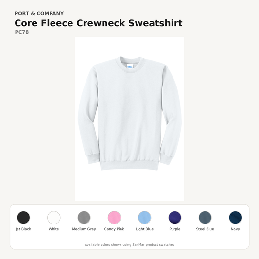 Port & Co Core Fleece Crewneck Sweatshirt (PC78)